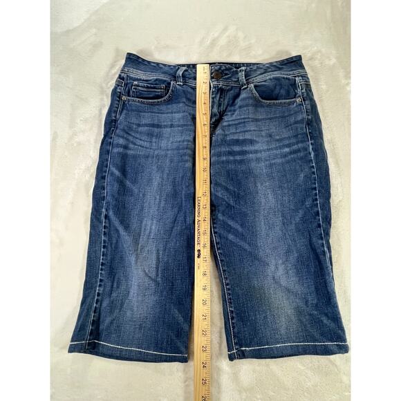 VTG American Eagle Women’s Jean Shorts 8‎ Long Bermuda Stretch Denim - Picture 8 of 9